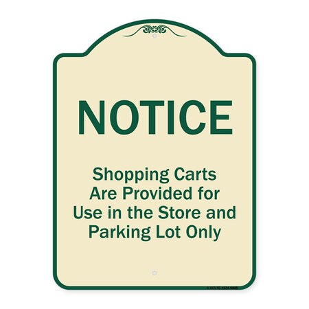 Signmission Designer Series-Notice-Shopping Carts Are Provided For Use In The Store And, TG-1824-9805 A-DES-TG-1824-9805